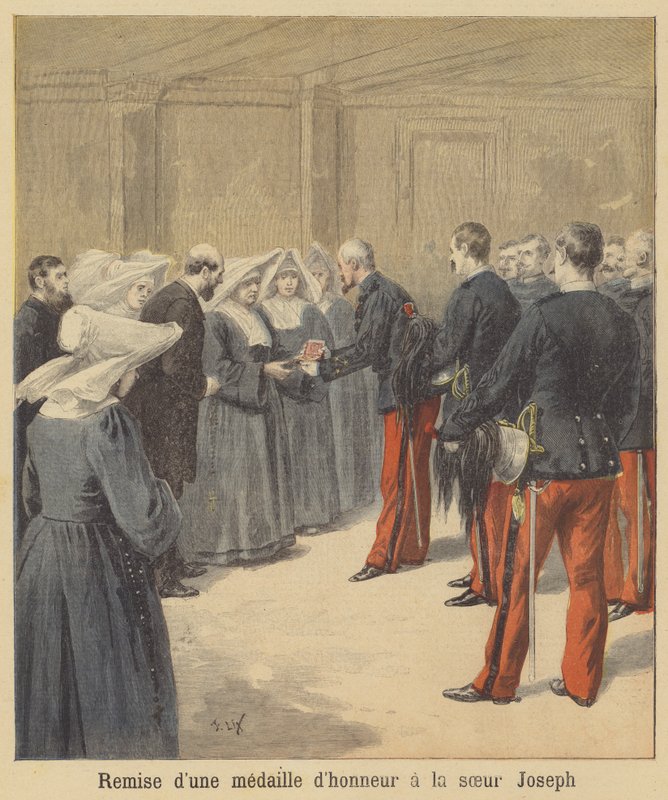 Apresentação de uma medalha à irmã Joseph de after Frederic Theodore Lix