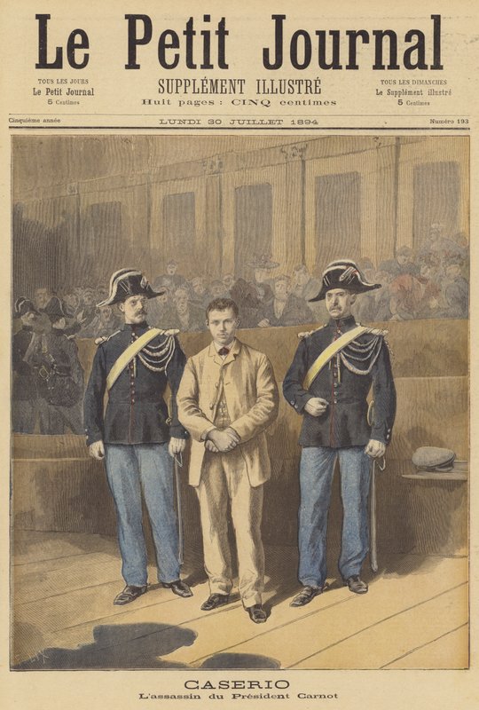 Sante Geronimo Caserio; assassino do Presidente Carnot da França de after Frederic Theodore Lix