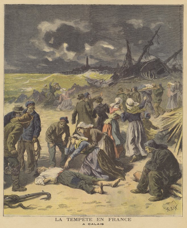 Tempestades em Calais de after Frederic Theodore Lix