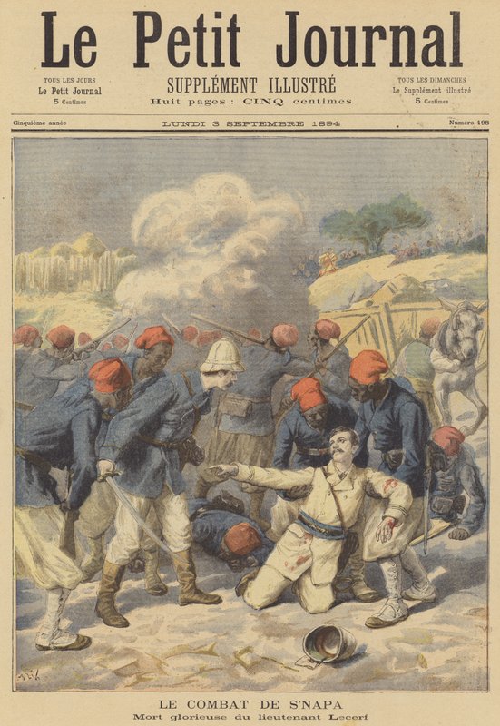 A Batalha de SNapa, Alto Níger de after Frederic Theodore Lix