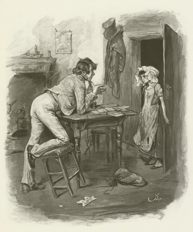 Dick Swiveller e a Marquesa de after Frederick Barnard