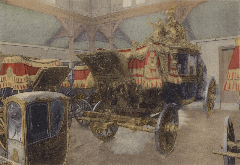 Carro do Rito de Carlos X, 1825, Carruagem de Carlos X Coroação (foto colorida) de after French Photographer