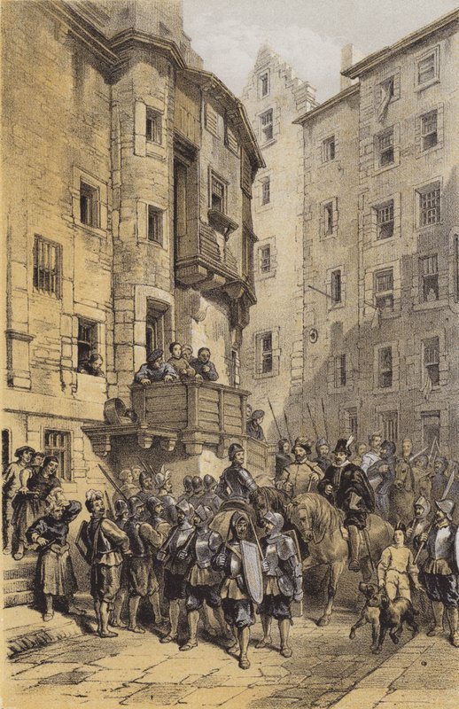 West Bow, Edimburgo (cromolito) de after George Cattermole