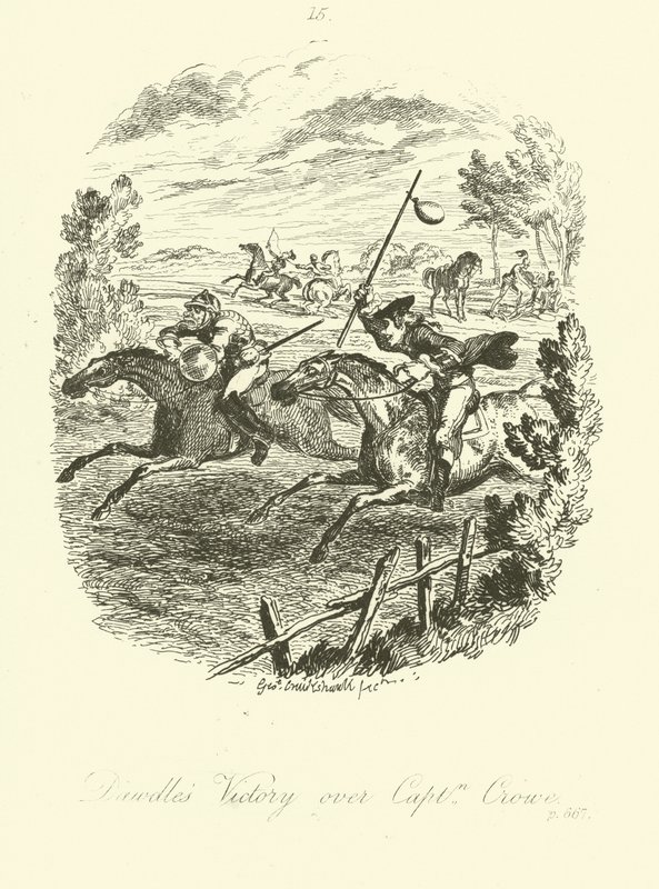 Ilustração para grevas de Lancelote por Tobias Smollett de after George Cruikshank
