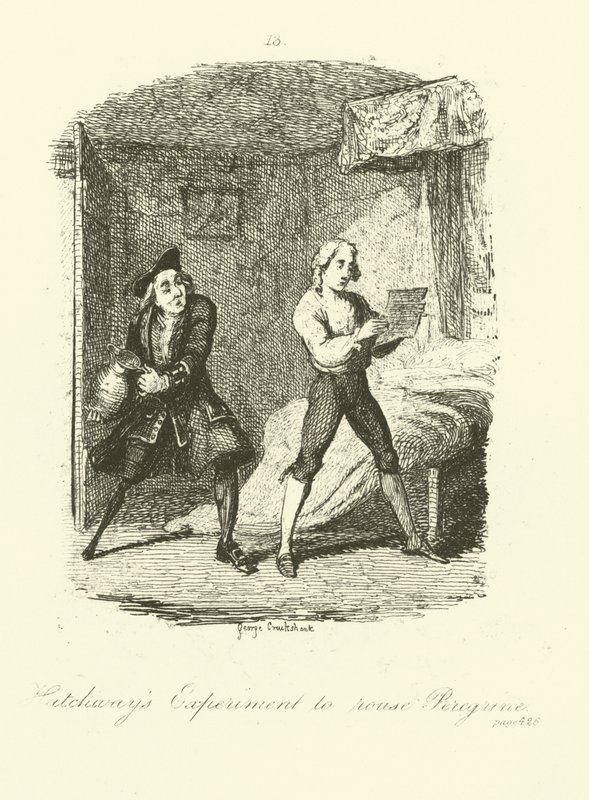 Ilustração para Peregrine Pickle por Tobias Smollett de after George Cruikshank