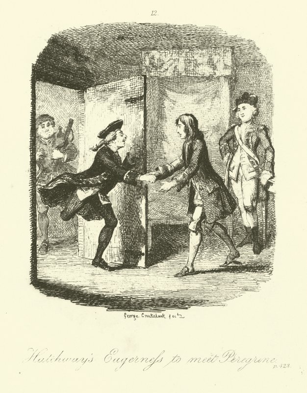 Ilustração para Peregrine Pickle por Tobias Smollett de after George Cruikshank