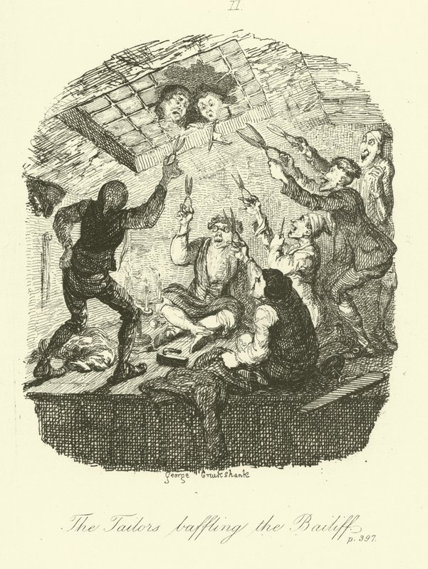 Ilustração para Peregrine Pickle por Tobias Smollett de after George Cruikshank
