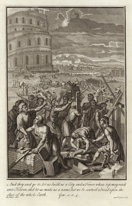 A torre de babel de after Gerard Hoet