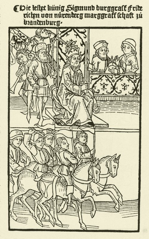 Investidura de Frederico I da casa de Hohenzollern como Margrave de Brandemburgo, 1415 de after German School