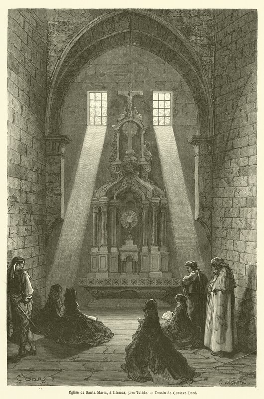 Igreja de Santa Maria, um Illescas, preside Tolede de Gustave after Dore
