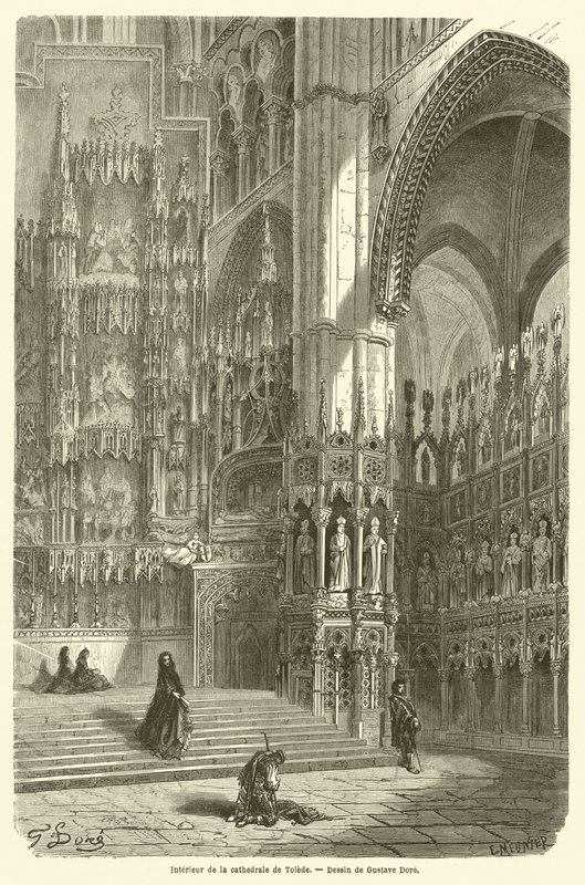 Interior da catedral de toledo de Gustave after Dore