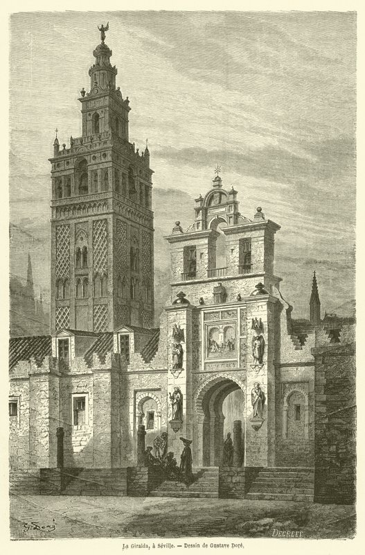 A Giralda, para Sevilha de Gustave after Dore