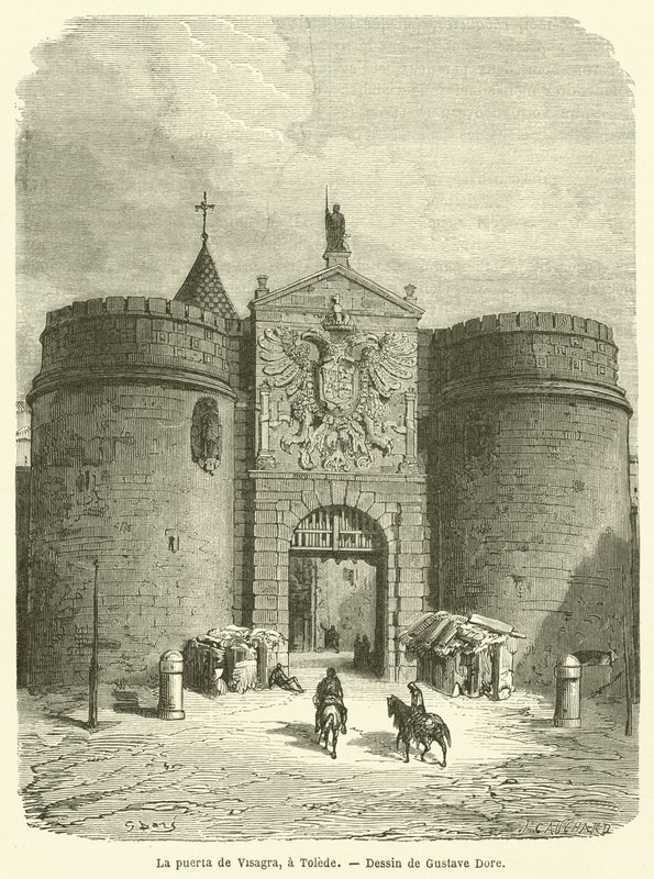 A porta de Visagra, para Tolede de Gustave after Dore