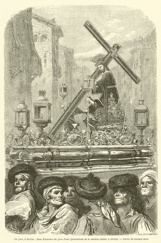 Um passo, para Sevilha, Jesus Nazareno do grande Poder, procissões do semaine sainte, para Sevilha de Gustave after Dore