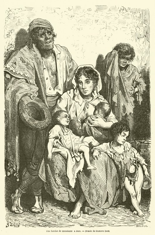 Uma família de mendigos em Jaen de Gustave after Dore
