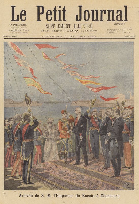 Chegada do czar Nicolau II da Rússia em Cherbourg de after Henri Meyer
