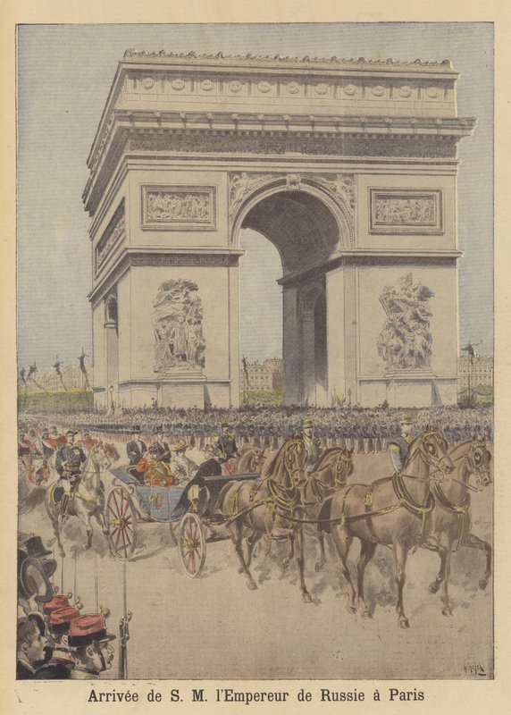 Chegada do czar Nicolau II da Rússia em Paris de after Henri Meyer