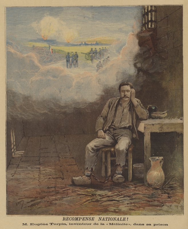 Eugene Turpin, inventor do explosivo Melinite, na prisão de after Henri Meyer