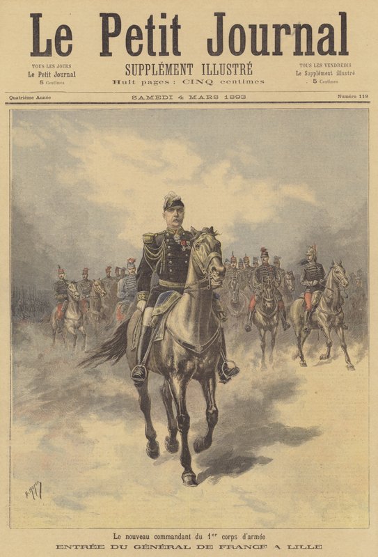 General de France, novo comandante do 1º Corpo do exército francês, entrando em Lille de after Henri Meyer