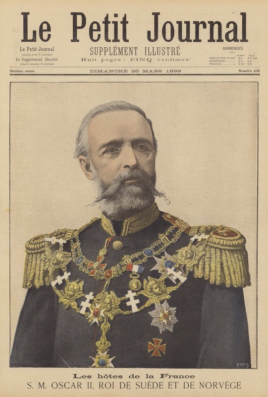 Convidados da França; Oscar II, rei da Suécia e Noruega de after Henri Meyer
