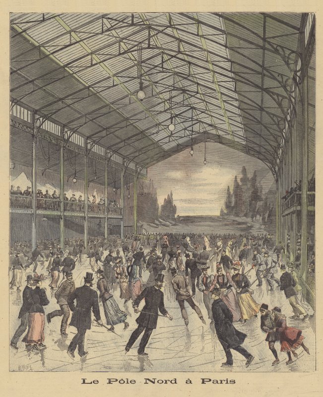 Pista de gelo em Paris de after Henri Meyer