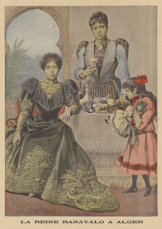 Rainha Ranavalona III de Madagascar no exílio em Argel de after Henri Meyer