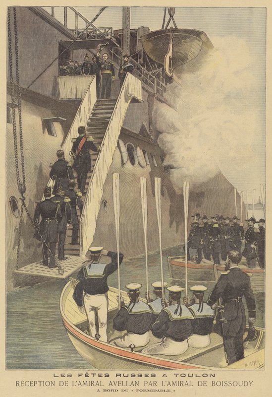 Esquadrão naval russo visitando Toulon de after Henri Meyer