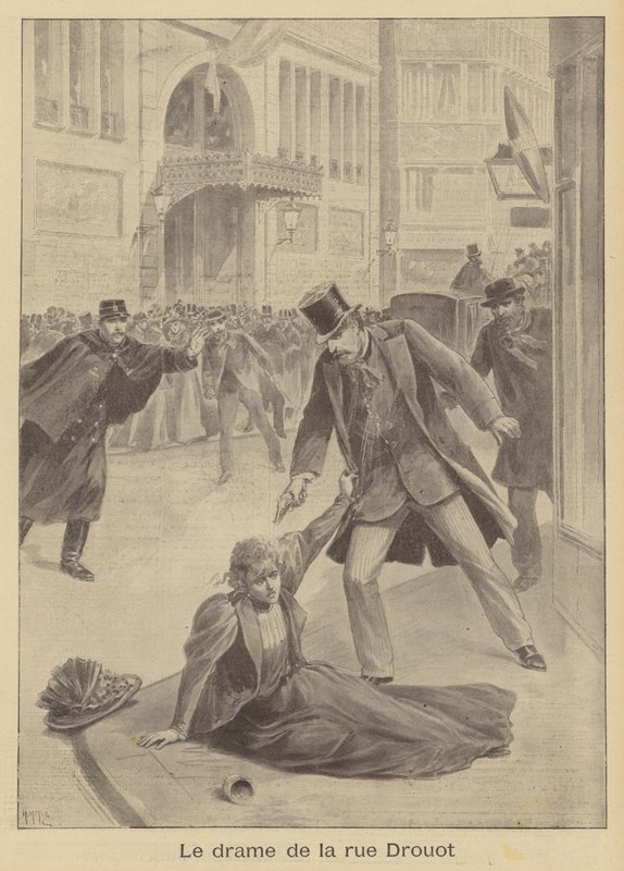 Tiroteio na Rue Drouot, Paris de after Henri Meyer