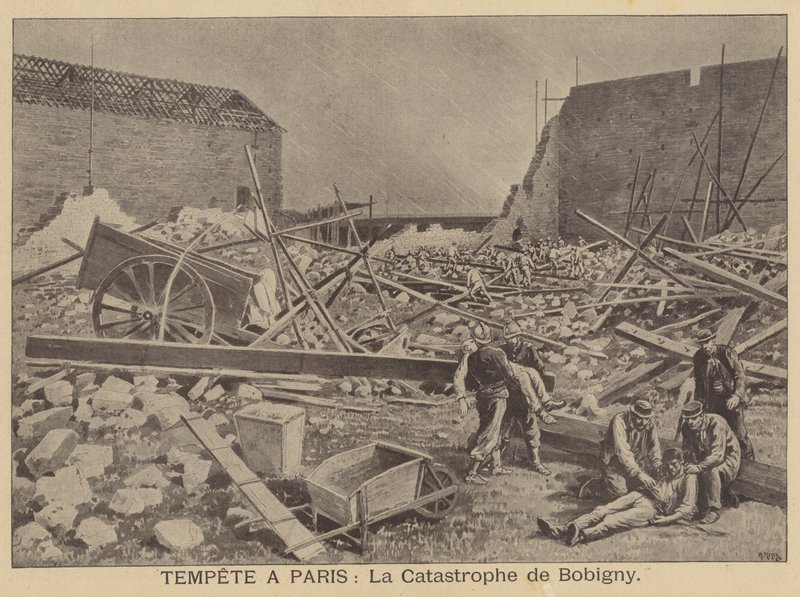 Danos de tempestade em Bobigny, Paris de after Henri Meyer