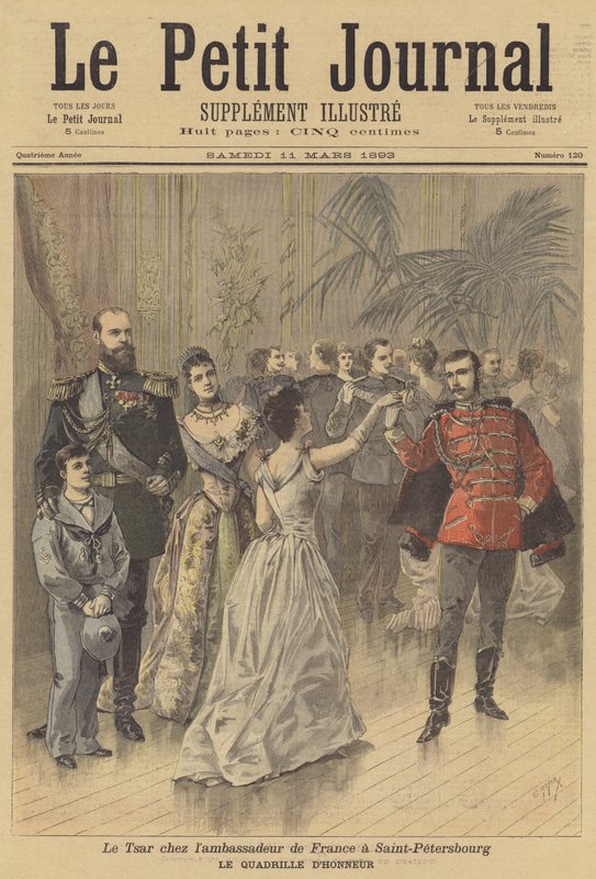 O czar russo na embaixada francesa em São Petersburgo de after Henri Meyer