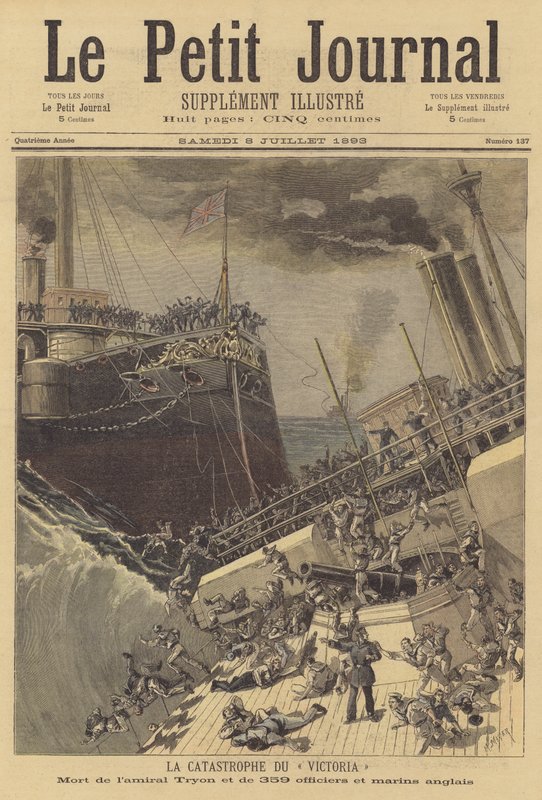 O naufrágio do HMS Victoria de after Henri Meyer
