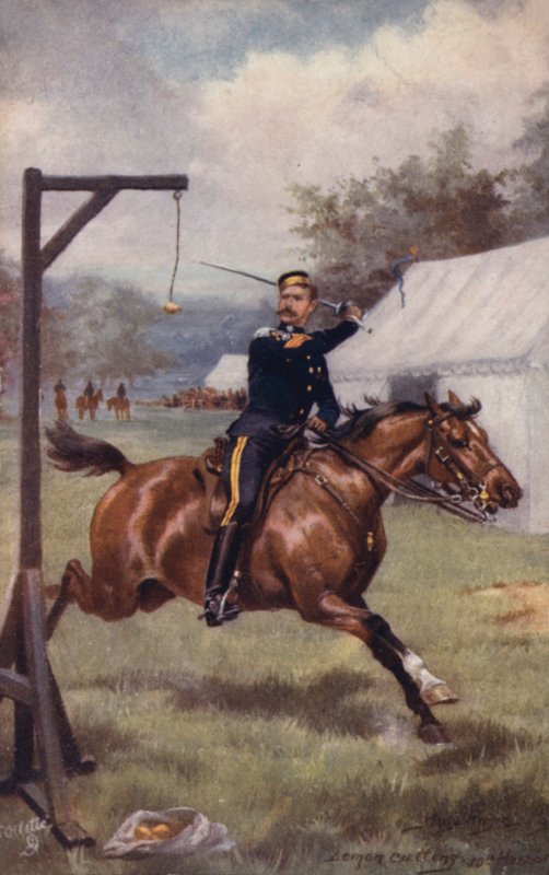 Soldado do 10º Hussars que executa broca de corte de limão de after Henry A. Payne