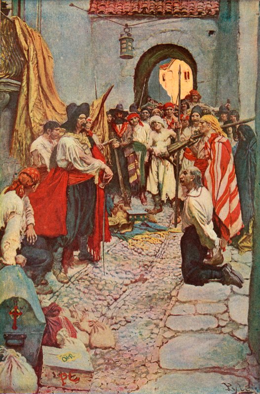 Extorquir tributo dos cidadãos de after Howard Pyle