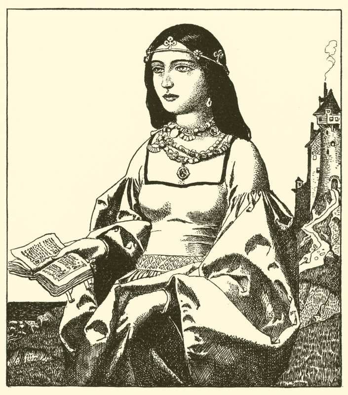 A senhora belle isoult de after Howard Pyle