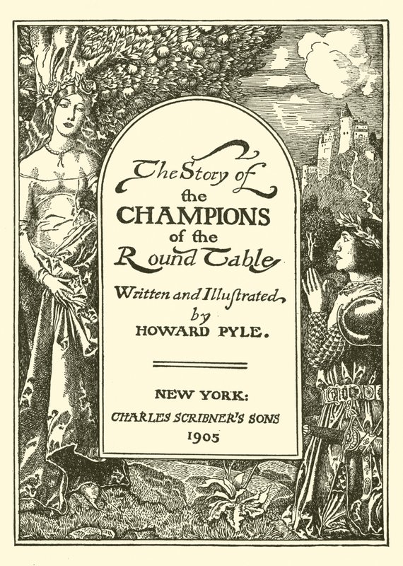 Página de título da história dos campeões da mesa redonda de after Howard Pyle