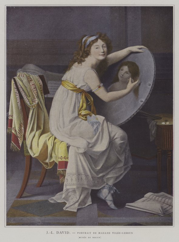 Retrato de Madame Vigee-Lebrun de after Jacques Louis David