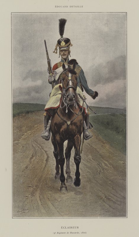 Scout, 9º Regimento de Hussardos, 1809 de after Jean Baptiste Edouard Detaille
