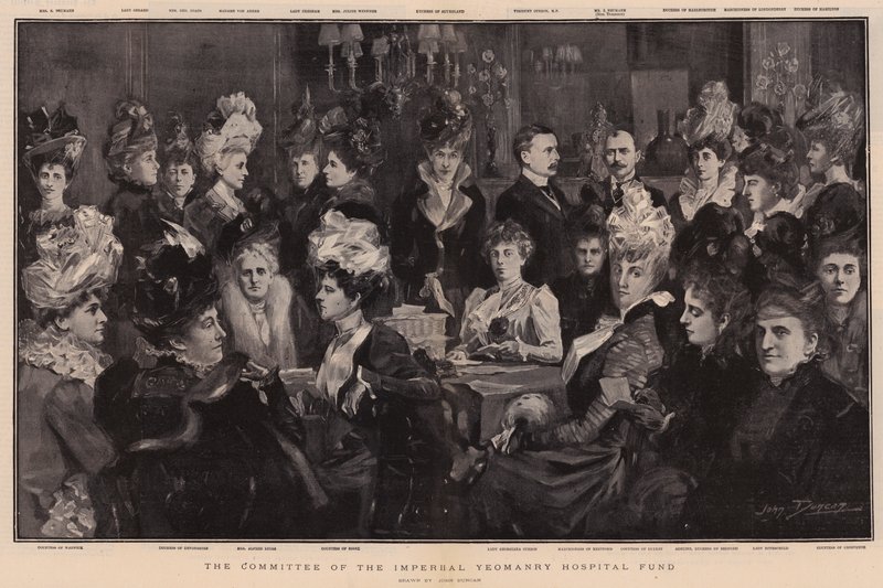 O comitê do fundo imperial do Yeomanry Hospital de after John Duncan