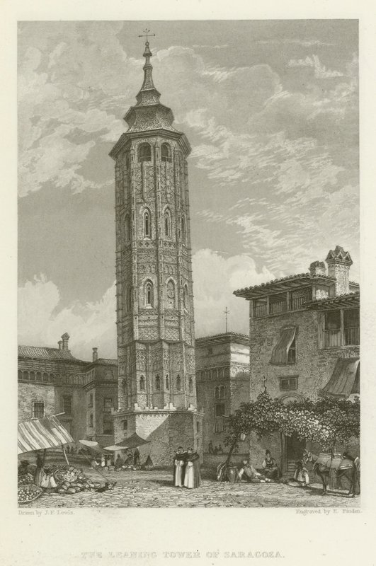 A, inclinar-se, torre, de, saragoza de after John Frederick Lewis