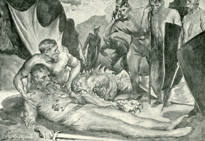 A morte de Beowulf de after John Henry Frederick Bacon