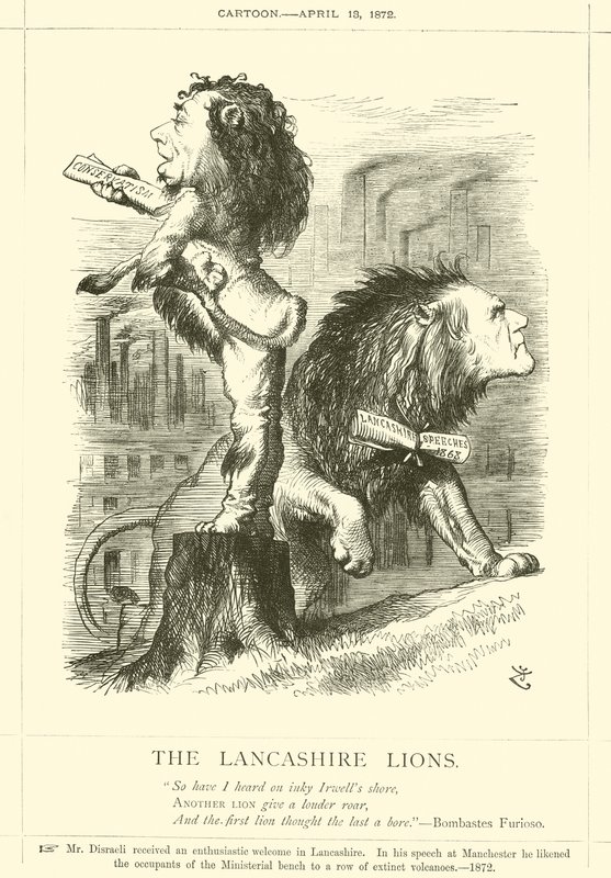 Os leões de Lancashire de after John Tenniel
