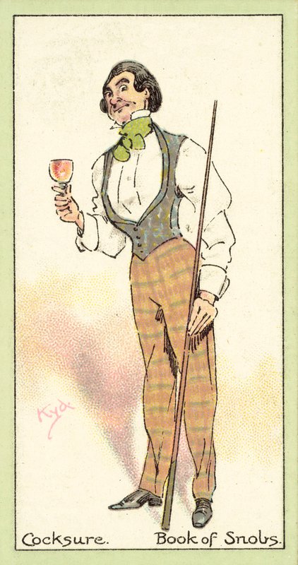 Cocksure, Livro dos Snobs (cromolitho) de after Joseph Clayton Clarke