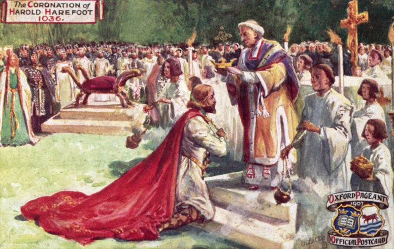 A coroação de Harold Harefoot, 1036 de Joseph (after) Finnemore