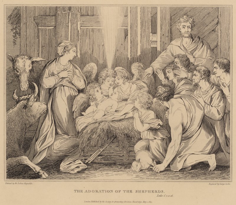 A adoração dos pastores, Luke de after Joshua Reynolds