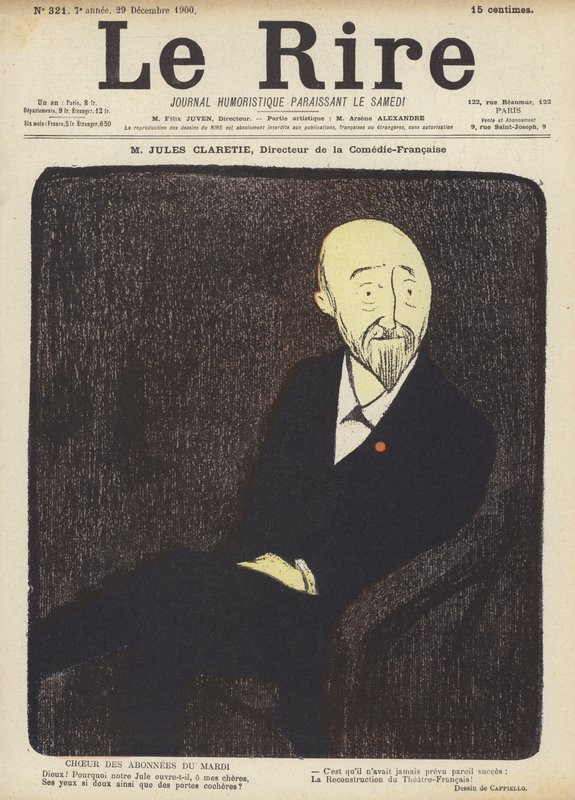 Jules Claretie, diretor da Comédie-Française, ilustração para Le Rire de after Leonetto Cappiello