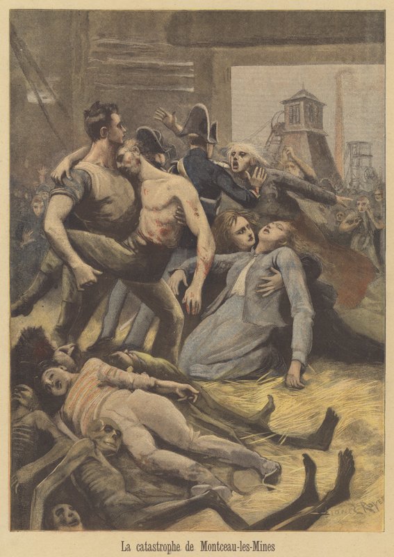 Desastre de mineração de carvão em Montceau-les-Mines de after Lionel Royer