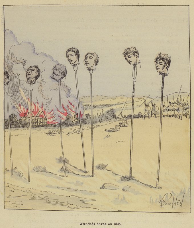 Atrocidades hovas em 1845 de after Louis Charles Bombled