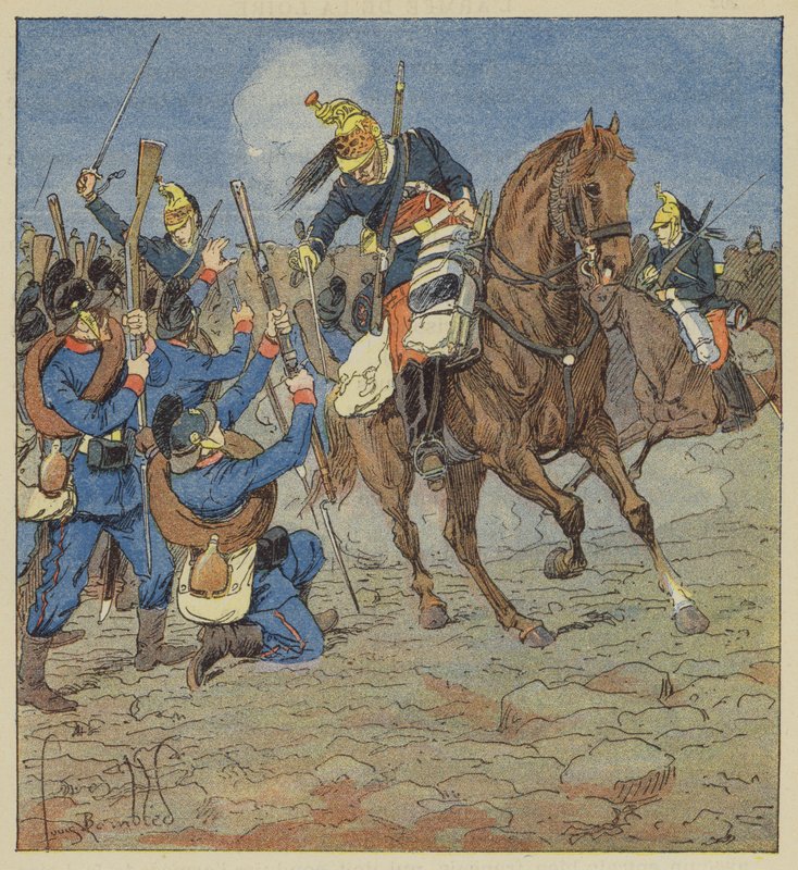 Luta de Vallieres, Nossos dragões cobram uma companhia bávara e a tornam prisioneira de after Louis Charles Bombled