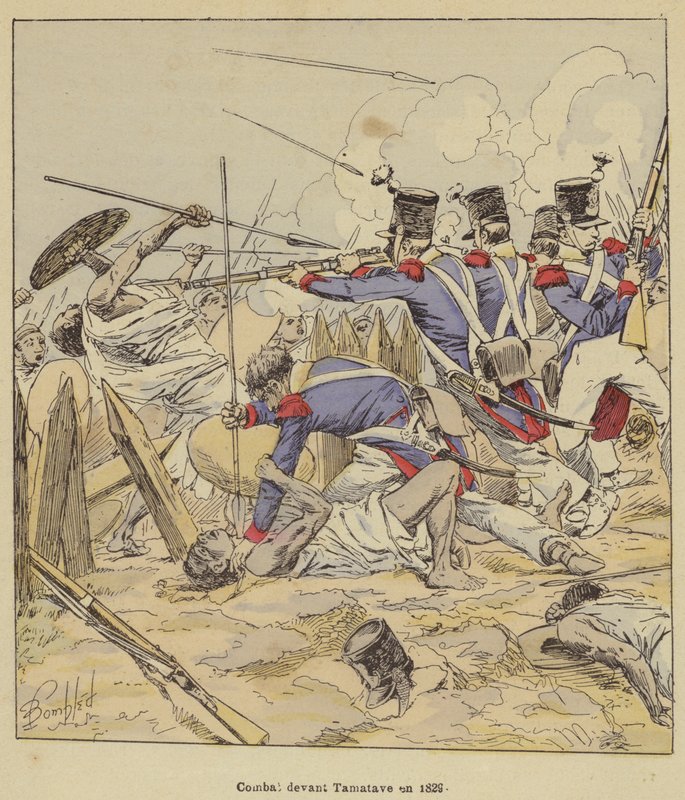 Lutando Tamatave em 1829 de after Louis Charles Bombled