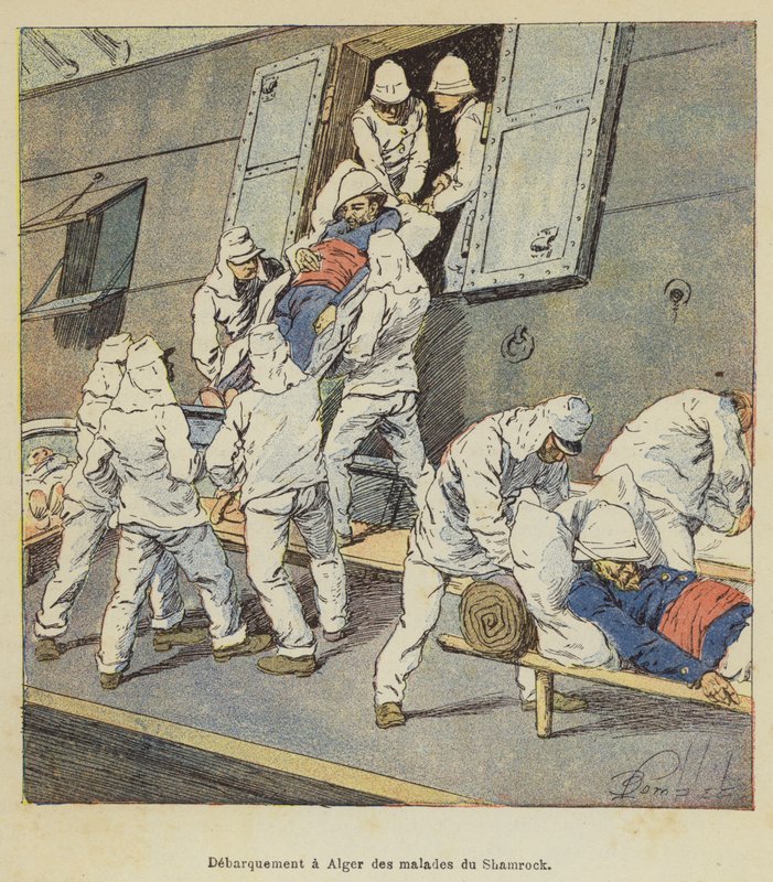 Desembarque em pacientes de Argel de Shamrock de after Louis Charles Bombled